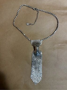 Y2K Rhinestone Necktie Necklace Claire’s